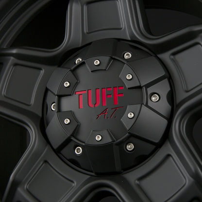 Tuff A.T. T10 Black Matt with Red Accents Alufelge 9x18 Zoll ET12 LK 5x114.3 ML78.1 – Bild 4