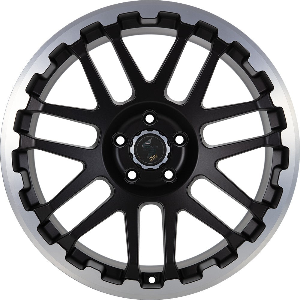 Etabeta Combat black matt lip + cap polished Alufelge 8x18 Zoll ET45 LK 6x139.7 ML93.1 – Bild 2