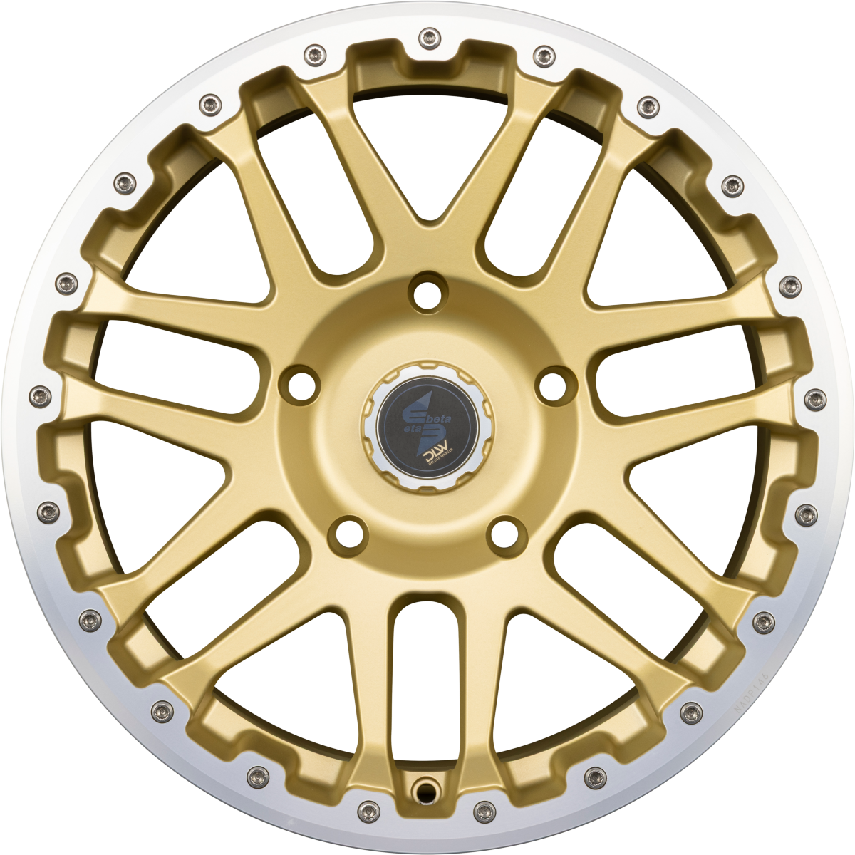 Etabeta Combat CV gold matt lip + cap polished Alufelge 9x20 Zoll ET42 LK 5x120 ML65.1 – Bild 3