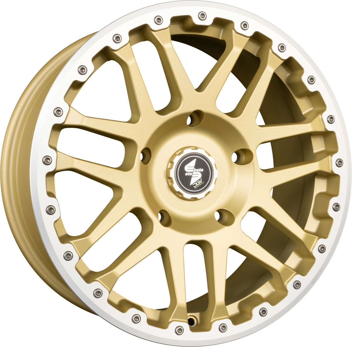 Etabeta Combat CV gold matt lip + cap polished Alufelge 9x20 Zoll ET42 LK 5x120 ML65.1 – Bild 4