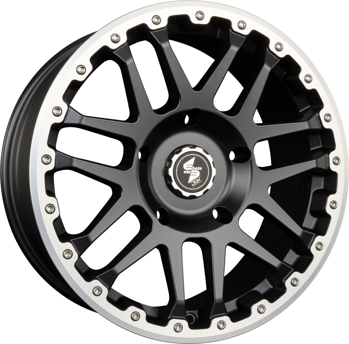 Etabeta Combat CV Black Matt Lip + Cap Polish Alufelge 8x18 Zoll ET40 LK 5x127 ML71.6 – Bild 4