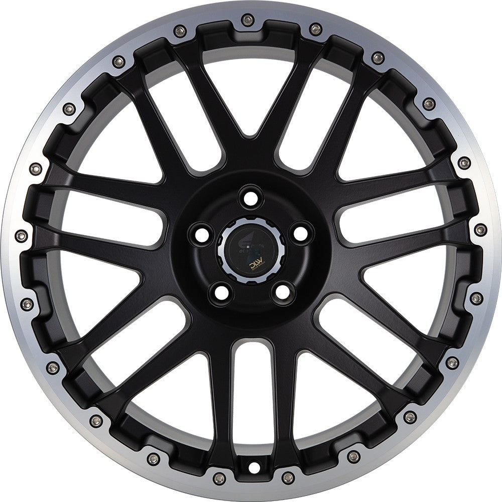 Etabeta Combat CV black matt lip + cap polished Alufelge 8x18 Zoll ET40 LK 6x114.3 ML66.1 – Bild 2