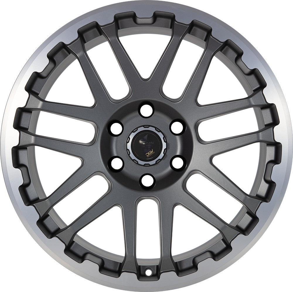 Etabeta Combat anthracite matt lip + cap polished Alufelge 9x20 Zoll ET56 LK 5x120 ML65.1 – Bild 2