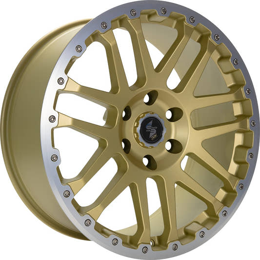 Etabeta Combat CV gold matt lip + cap polished 8x18 ET50 - LK5/160 ML65.1