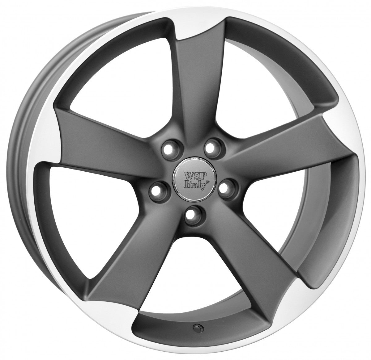 WSP Giasone matt gun metal polished Alufelge 7.5x18 Zoll ET39.5 LK 5x100 ML57.1