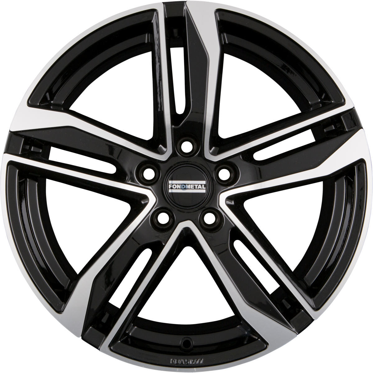 Fondmetal Hexis Glossy Black Machined Alufelge 8x18 Zoll ET29 LK 5x112 ML66.6