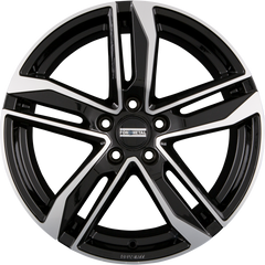 Fondmetal Hexis Glossy Black Machined Alufelge 8x18 Zoll ET29 LK 5x112 ML66.6