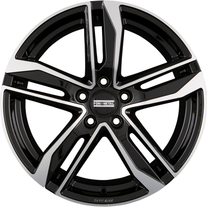 Fondmetal Hexis Glossy Black Machined Alufelge 8x18 Zoll ET29 LK 5x112 ML66.6