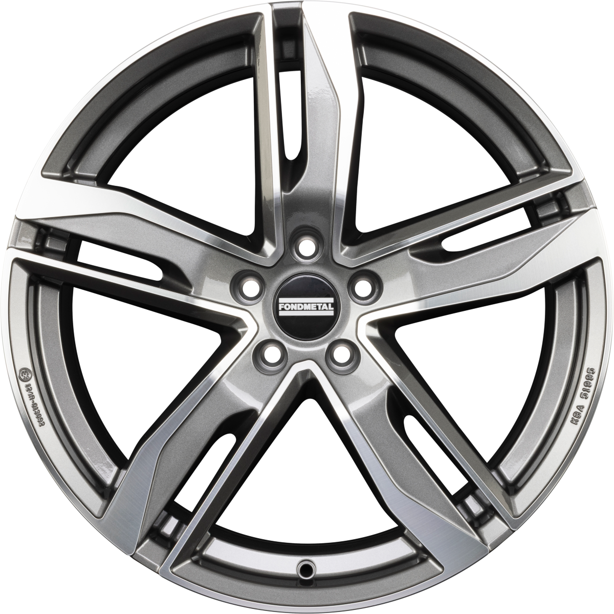 Fondmetal Hexis Glossy Titanium Machined Alufelge 8x18 Zoll ET29 LK 5x112 ML66.6