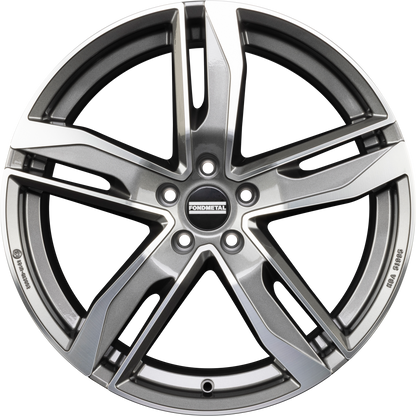 Fondmetal Hexis Glossy Titanium Machined Alufelge 8x18 Zoll ET29 LK 5x112 ML66.6