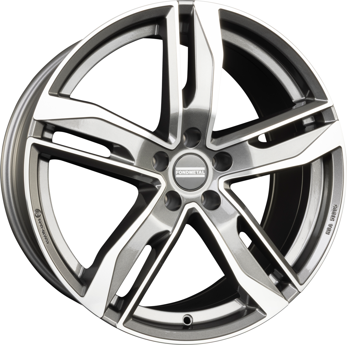 Fondmetal Hexis Glossy Titanium Machined Alufelge 8x18 Zoll ET29 LK 5x112 ML66.6 – Bild 2