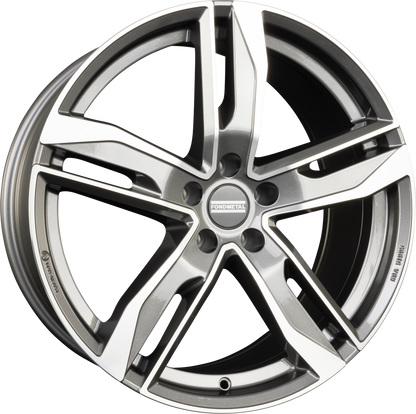 Fondmetal Hexis Glossy Titanium Machined Alufelge 8x18 Zoll ET29 LK 5x112 ML66.6 – Bild 2
