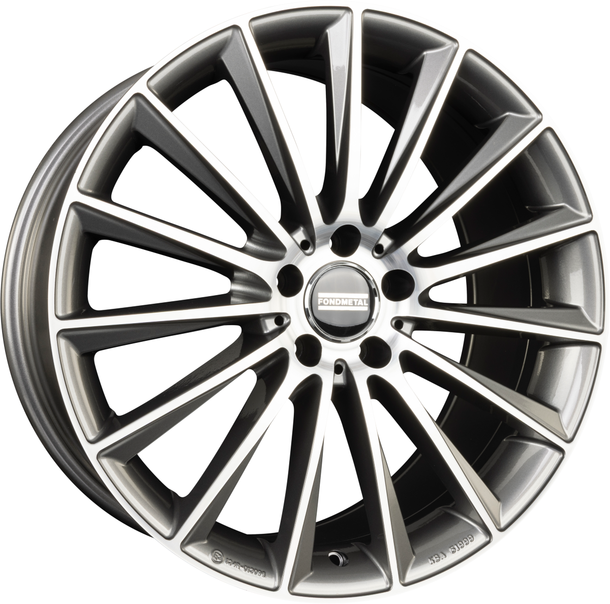 Fondmetal Aidon Glossy Titanium Machined Alufelge 9.5x20 Zoll ET22 LK 5x112 ML66.6 – Bild 2