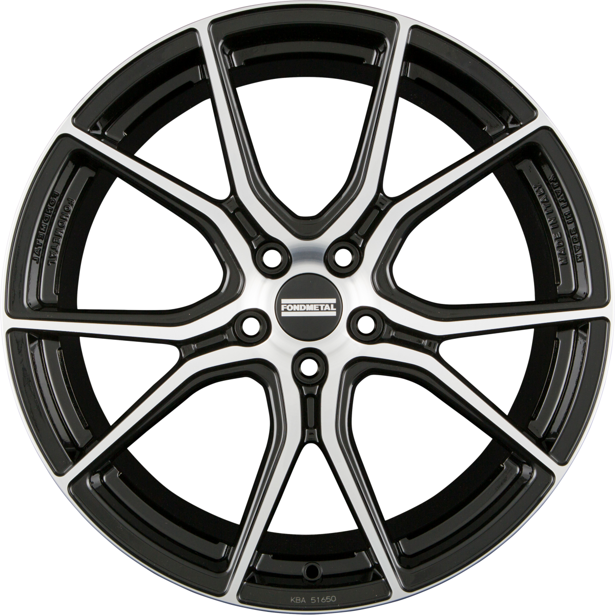 Fondmetal STC-45 Glossy Black Machined Alufelge 9x20 Zoll ET23 LK 5x120 ML67.1
