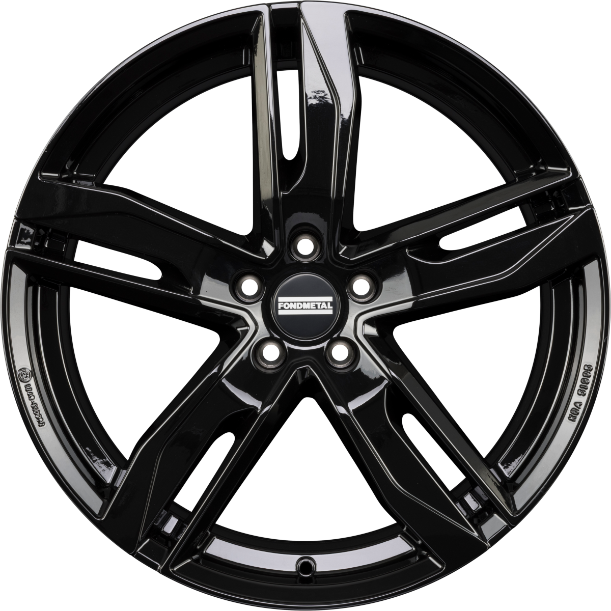 Fondmetal Hexis Glossy Black Alufelge 8x18 Zoll ET29 LK 5x112 ML66.6