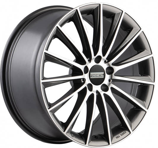 Fondmetal Aidon glossy titanium machined Alufelge 8x18 Zoll ET48 LK 5x112 ML66.5