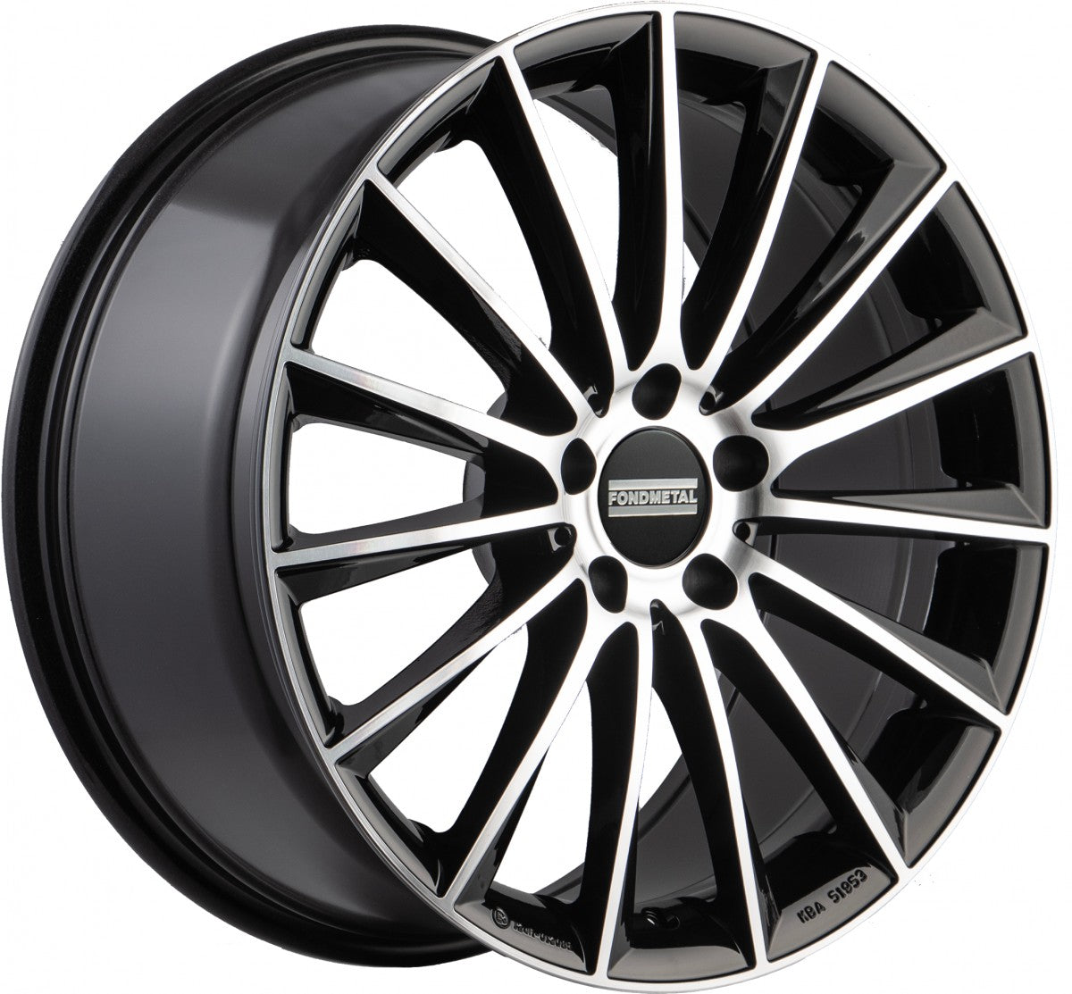 Fondmetal Aidon glossy black machined Alufelge 8x19 Zoll ET38 LK 5x112 ML66.5