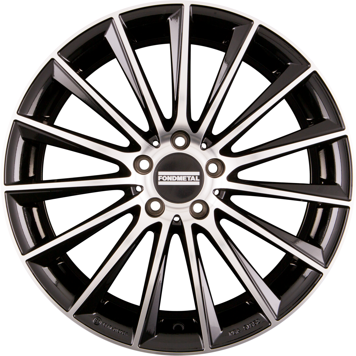 Fondmetal Aidon Glossy Black Machined Alufelge 8x18 Zoll ET48 LK 5x112 ML66.6