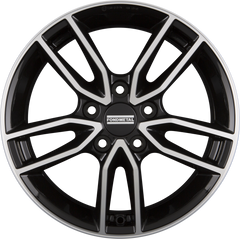 Fondmetal Koros Glossy Black Machined - Diamond Black Alufelge 7.5x17 Zoll ET36 LK 5x112 ML66.6