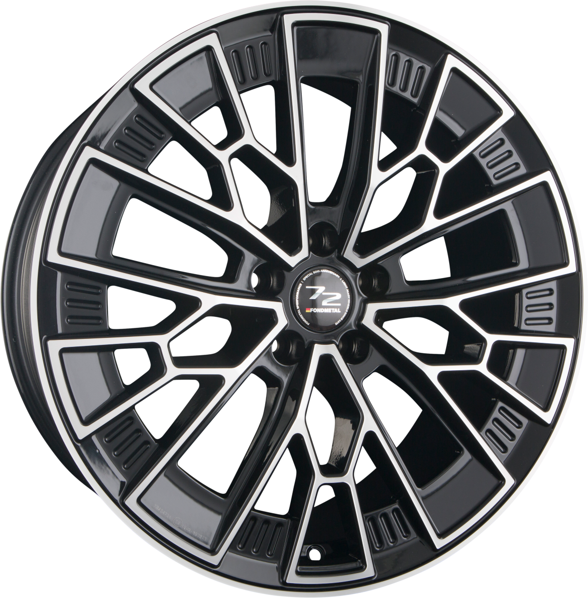 Fondmetal 1972 Glossy Black Machined Alufelge 8.5x19 Zoll ET33 LK 5x110 ML65.1 – Bild 2