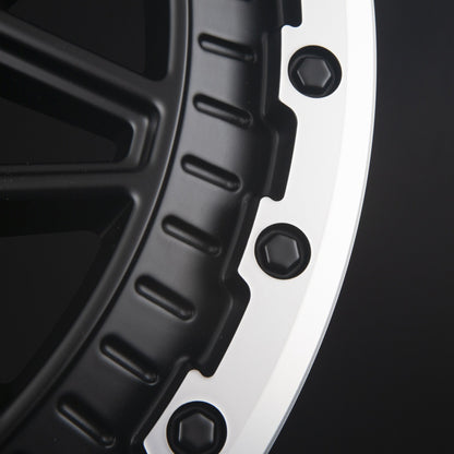Fondmetal Bluster Matt Black Machined Lip Alufelge 8.5x17 Zoll ET25 LK 6x139.7 ML106.1 – Bild 5