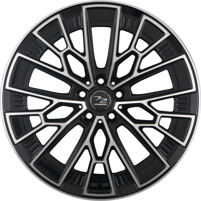 Fondmetal 1972 Glossy Black Machined Alufelge 9x20 Zoll ET44 LK 5x108 ML63.4
