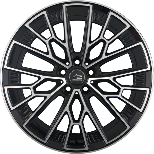 Fondmetal 1972 Glossy Black Machined Alufelge 9x21 Zoll ET51 LK 5x130 ML71.6