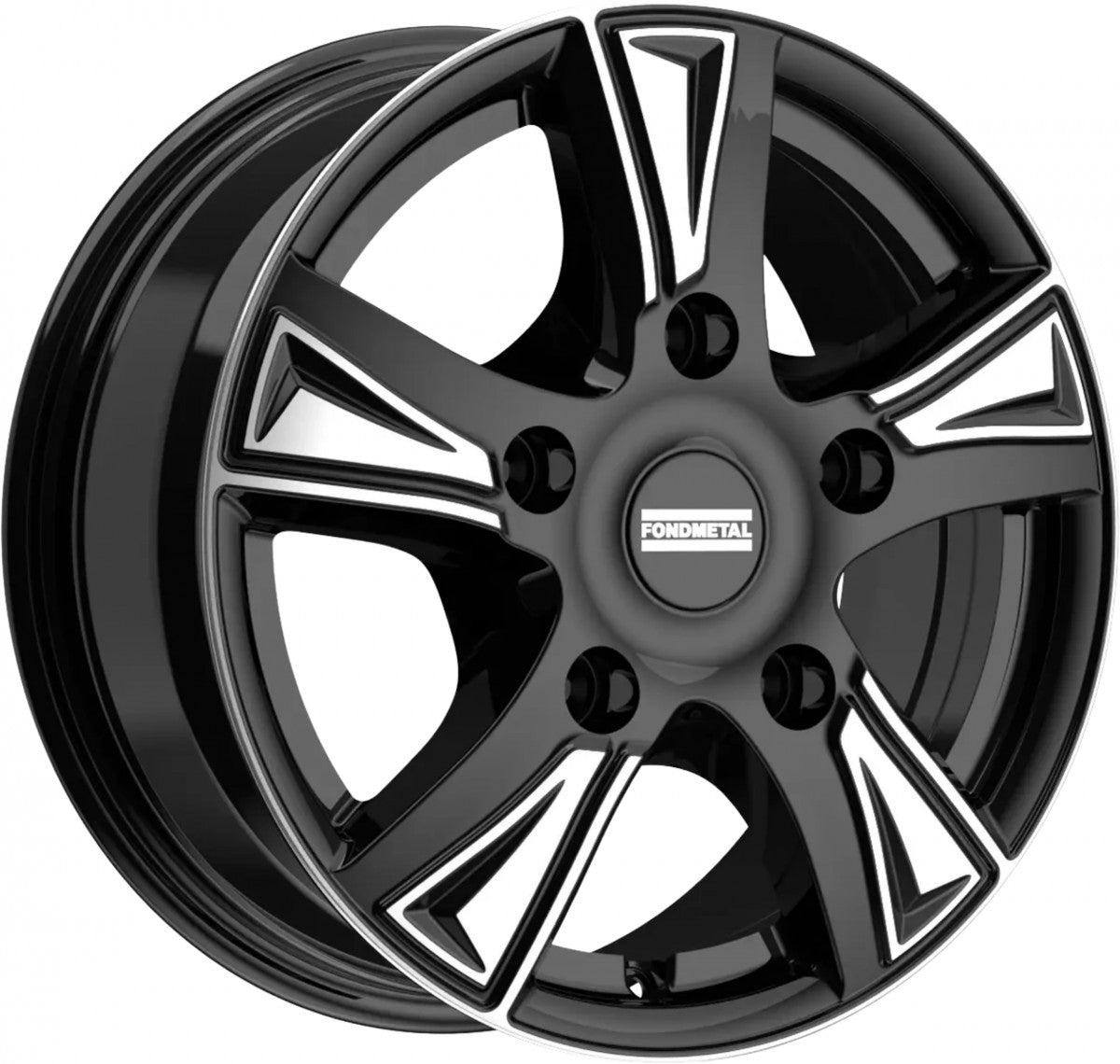 Fondmetal PRO1 glossy black machined Alufelge 7x17 Zoll ET50 LK 5x120 ML65.1