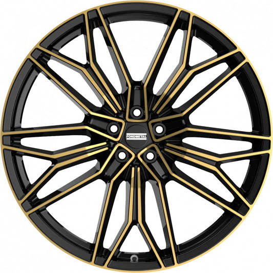 Fondmetal STC-23 black clearcoat glossy gold machined Alufelge 11.5x23 Zoll ET38 LK 5x112 ML66.5 – Bild 2