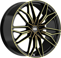 Fondmetal STC-23 black clearcoat glossy gold machined Alufelge 11.5x23 Zoll ET42 LK 5x120 ML66.5