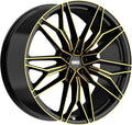 Fondmetal STC-23 black clearcoat glossy gold machined Alufelge 11.5x23 Zoll ET47 LK 5x112 ML66.5