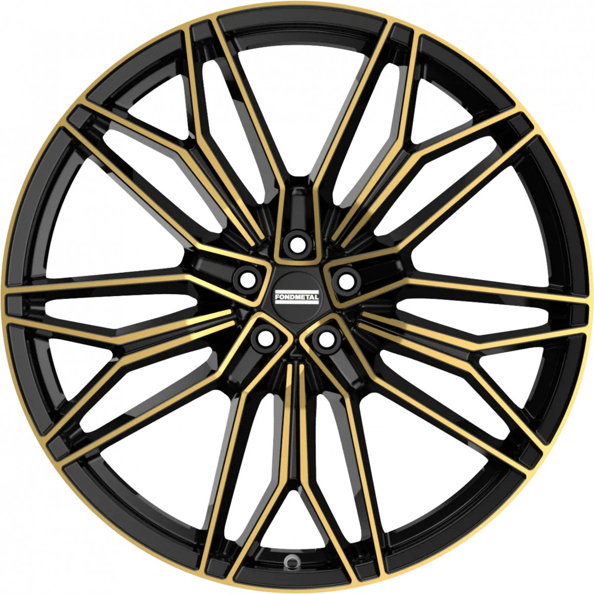 Fondmetal STC-23 black clearcoat glossy gold machined Alufelge 11.5x23 Zoll ET47 LK 5x112 ML66.5 – Bild 2