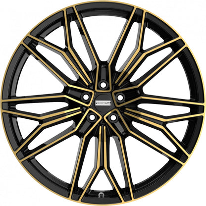 Fondmetal STC-23 black clearcoat glossy gold machined Alufelge 11.5x23 Zoll ET47 LK 5x112 ML66.5 – Bild 2