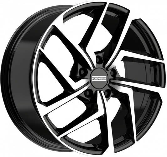 Fondmetal Taara glossy black machined Alufelge 8.5x21 Zoll ET29 LK 5x130 ML66.5