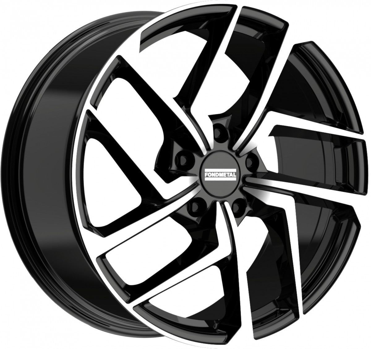 Fondmetal Taara glossy black machined Alufelge 9.5x21 Zoll ET52 LK 5x112 ML66.5