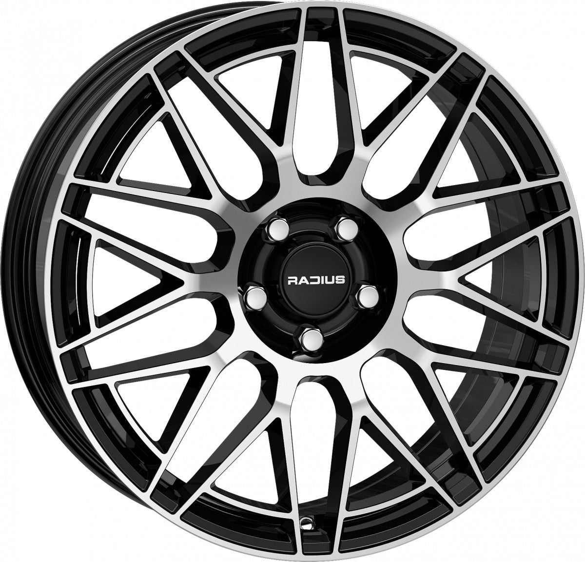 Radius WI42 glossy black machined Alufelge 7x17 Zoll ET38 LK 5x112 ML57.1