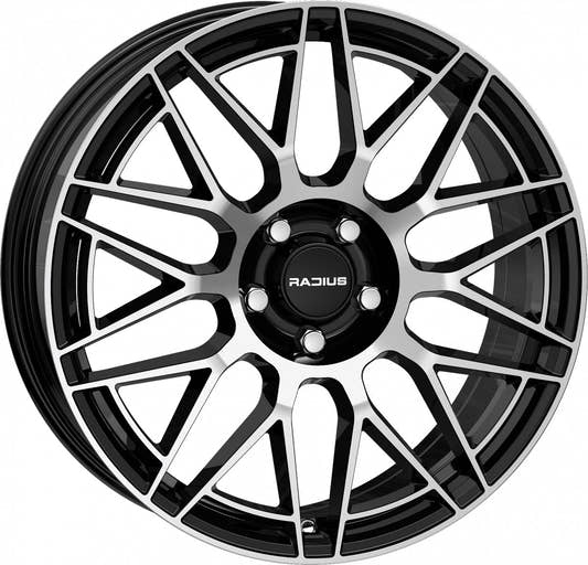 Radius WI42 glossy black machined Alufelge 7x18 Zoll ET38 LK 5x112 ML57.1