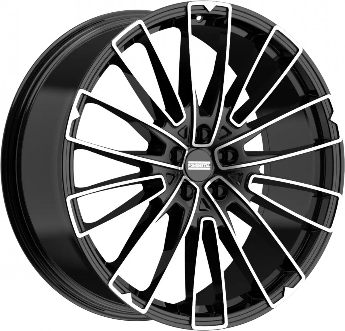 Fondmetal Volcan glossy black machined Alufelge 9.5x22 Zoll ET42.5 LK 5x120 ML72.5