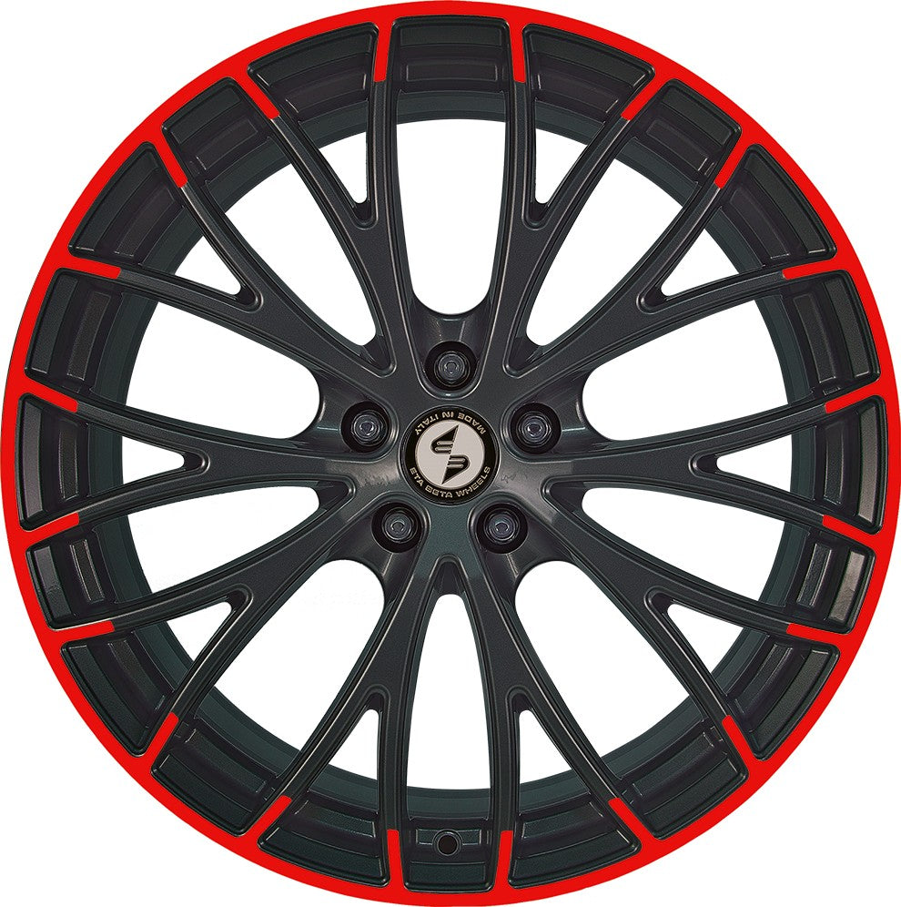 Etabeta Piuma-C black shiny red special edition Alufelge 9x20 Zoll ET48 LK 5x130 ML71.6 – Bild 2