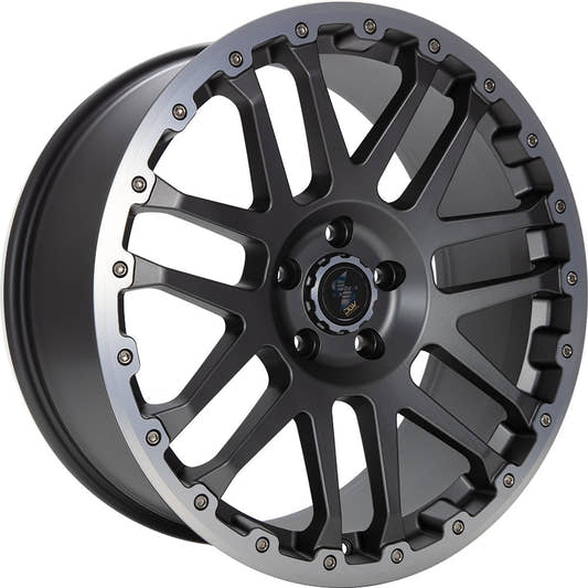 Etabeta Combat CV anthracite matt lip + cap polished Alufelge 10x22 Zoll ET32 LK 5x127 ML71.6