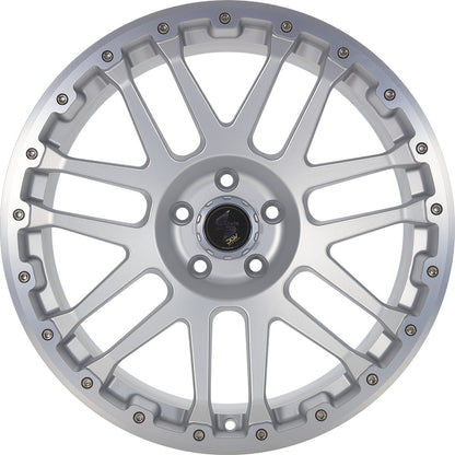 Etabeta Combat CV silver matt lip + cap polished Alufelge 8x18 Zoll ET45 LK 6x120 ML74.6 – Bild 2