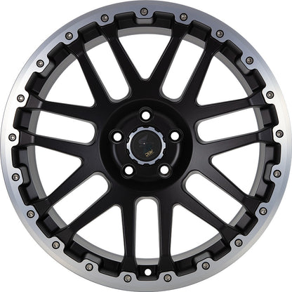 Etabeta Combat CV black matt lip + cap polished Alufelge 9x20 Zoll ET45 LK 6x120 ML74.6 – Bild 2