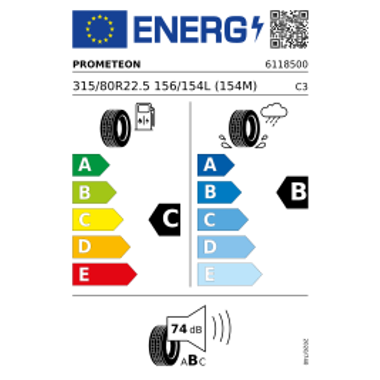 Prometeon 154M FW:01 (150150) 315/80 R22.5 156L – Bild 2
