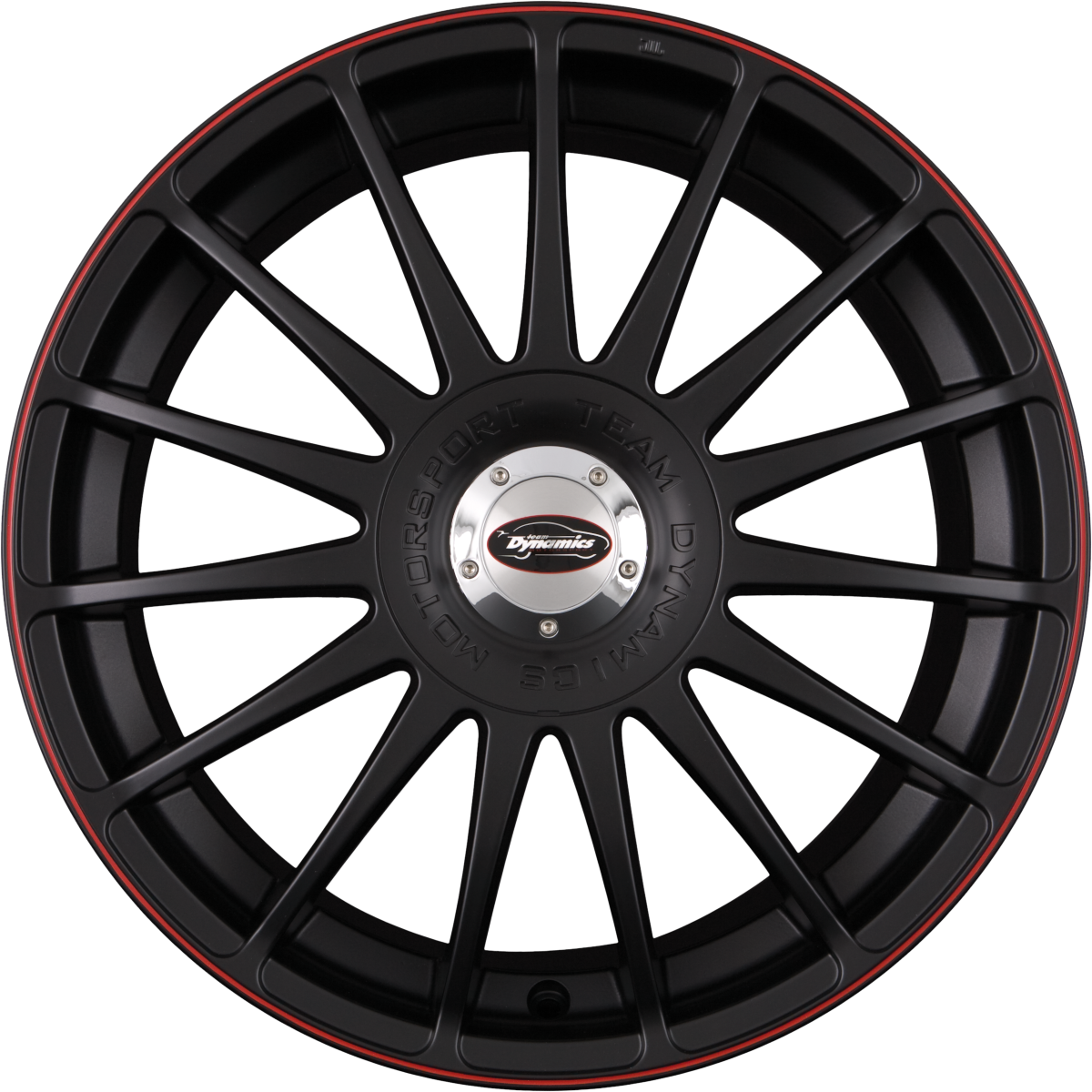 Team Dynamics Monza RS Racing-Black + Felgenhorn in Rot 7.5x18 Zoll ET25 LK 4x98 ML73.1