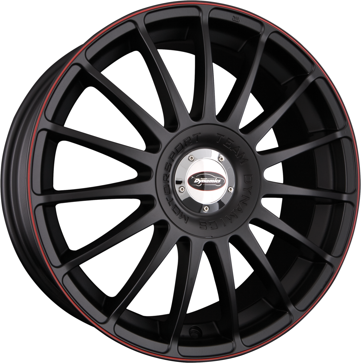 Team Dynamics Monza RS Racing-Black + Felgenhorn in Rot 7.5x18 Zoll ET25 LK 4x98 ML73.1 – Bild 2