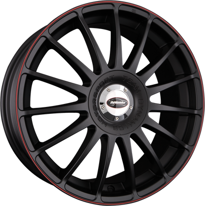 Team Dynamics Monza RS Racing-Black + Felgenhorn in Rot 7.5x18 Zoll ET25 LK 4x98 ML73.1 – Bild 2