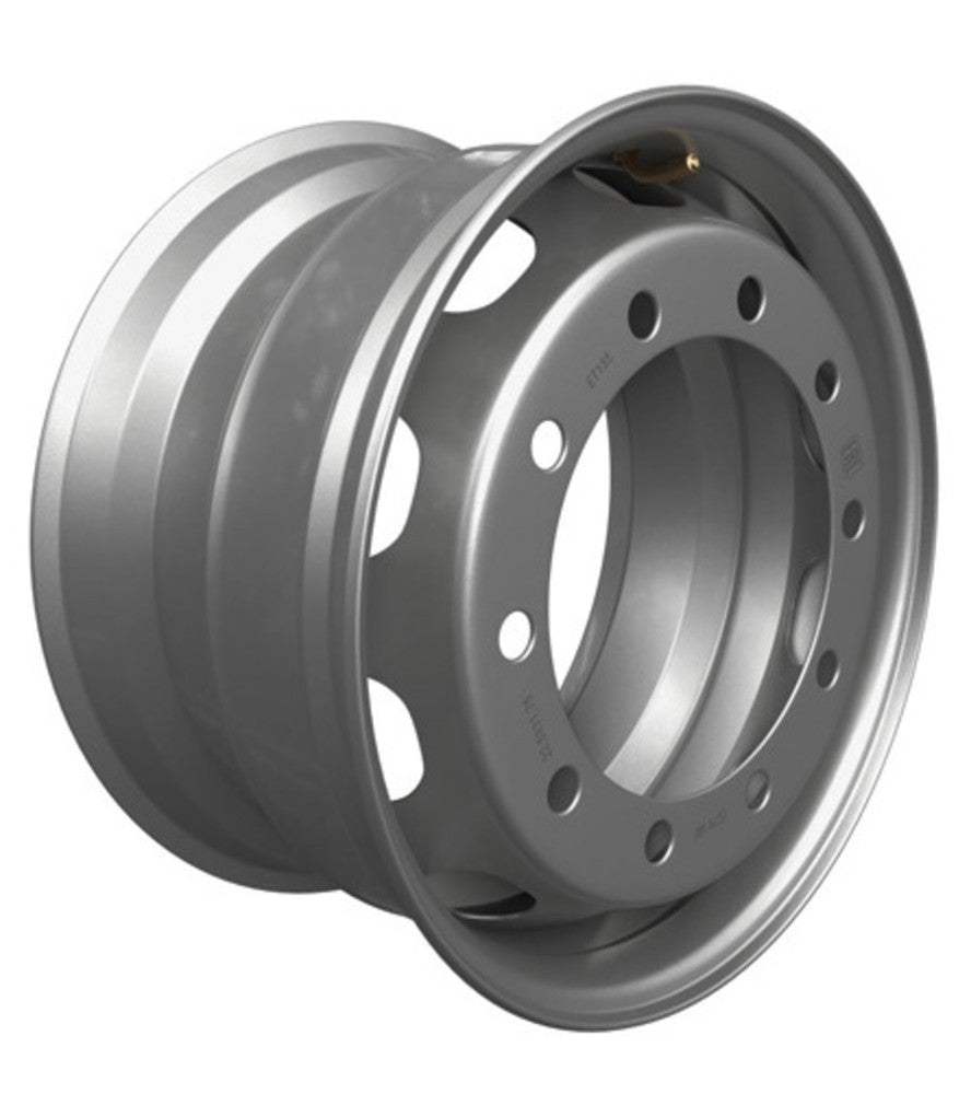 SRW Stahlfelge 11.75x22.5 Zoll 10/335/281 ET135 7221105 M22 26 MZ ALV Silber RAL9006 (per 1 Stück)