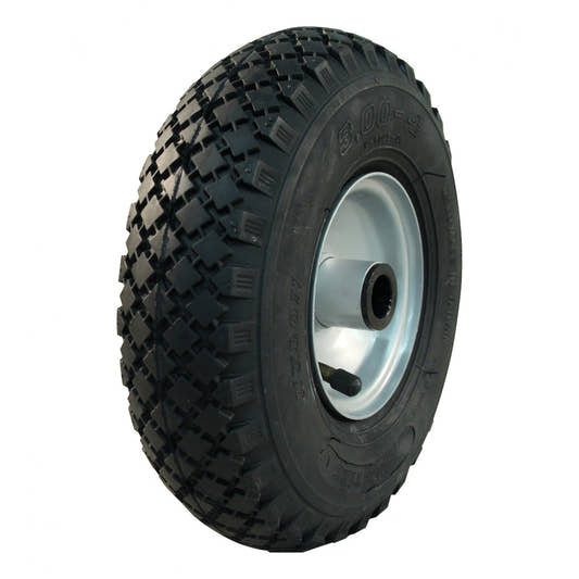 Narubb Komplettrad 3.00-4 S-2303 2PR auf Felge 2.10x4 ET0 NL69 Rollenlager Ø20 Stahl Grau