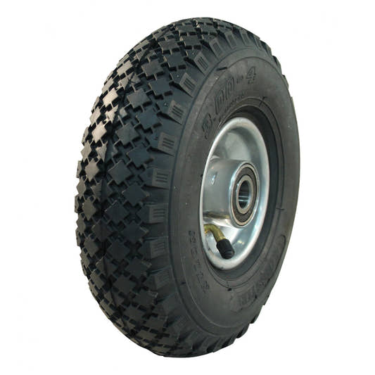 Kings Tire Komplettrad 3.00-4 V-6605 6PR auf Felge 2.10-4 ET0 NL75 Kugellager Ø20 Stahl Grau