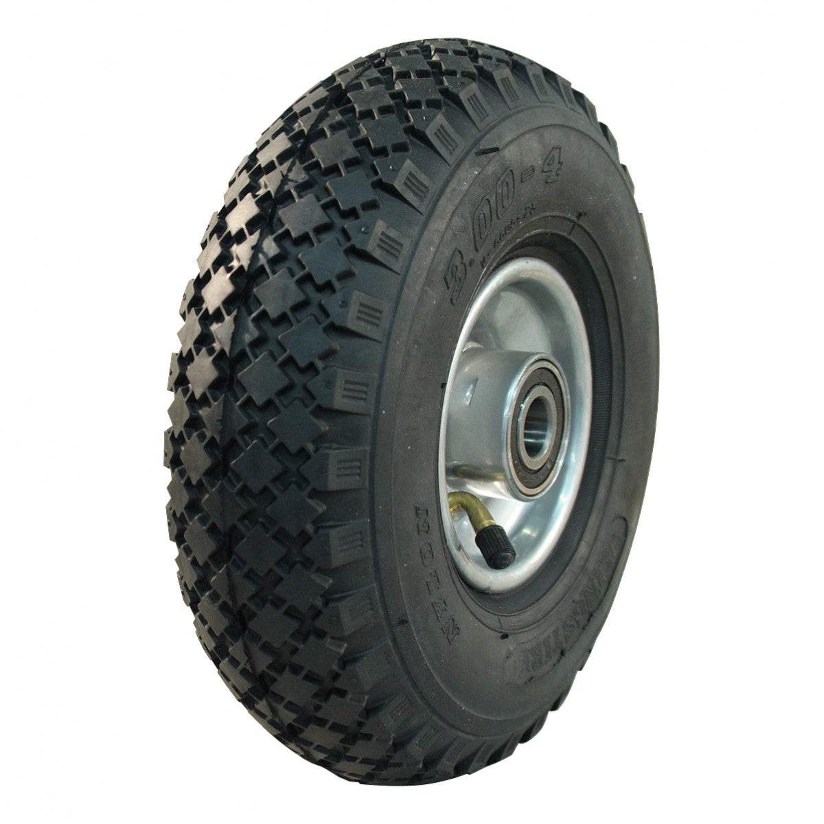 Kings Tire Komplettrad 3.00-4 V-6605 6PR auf Felge 2.10-4 ET0 NL75 Kugellager Ø20 Stahl Grau